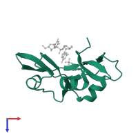 Ribonuclease A-domain domain-containing protein in PDB entry 1oj1, assembly 1, top view.