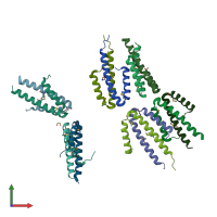 PDB entry 1ojh coloured by chain, front view.