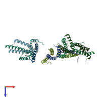 PDB entry 1ojh coloured by chain, top view.