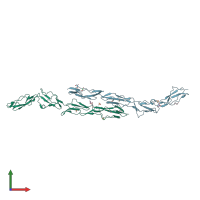 PDB entry 1ojv coloured by chain, front view.