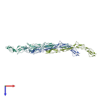 PDB entry 1ojy coloured by chain, top view.