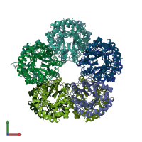 PDB entry 1ok6 coloured by chain, front view.