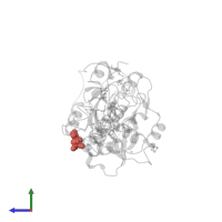 Modified residue CSR in PDB entry 1okg, assembly 1, side view.