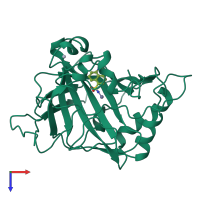 PDB entry 1okl coloured by chain, top view.