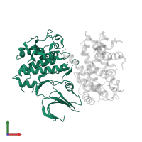 Cyclin-dependent kinase 2 in PDB entry 1ol1, assembly 1, front view.