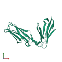 PDB entry 1oll coloured by chain, front view.