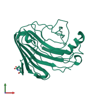 PDB entry 1olr coloured by chain, front view.