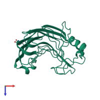 PDB entry 1olr coloured by chain, top view.