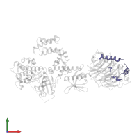 Guanine nucleotide-binding protein G(I)/G(S)/G(O) subunit gamma-2 in PDB entry 1omw, assembly 1, front view.