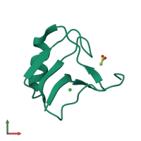 PDB entry 1omy coloured by chain, front view.
