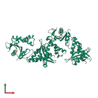 Homo tetrameric assembly 2 of PDB entry 1on0 coloured by chemically distinct molecules, front view.