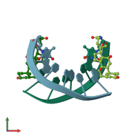 PDB entry 1on5 coloured by chain, front view.