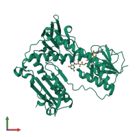 PDB entry 1onf coloured by chain, front view.