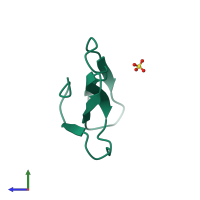 PDB entry 1onj coloured by chain, side view.