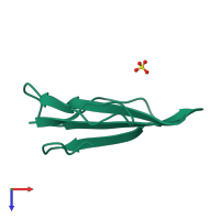PDB entry 1onj coloured by chain, top view.