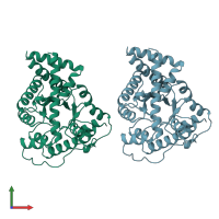 PDB entry 1onr coloured by chain, front view.