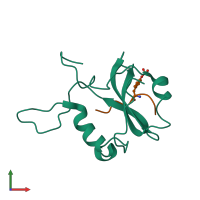 PDB entry 1oo4 coloured by chain, front view.