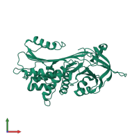 PDB entry 1oo8 coloured by chain, front view.