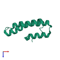 PDB entry 1op1 coloured by chain, top view.