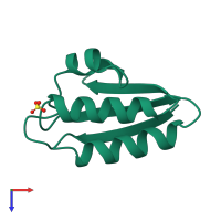 PDB entry 1opd coloured by chain, top view.