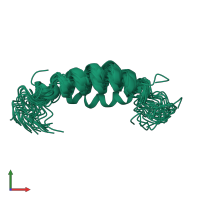 PDB entry 1opp coloured by chain, ensemble of 28 models, front view.