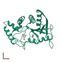 PDB entry 1opr coloured by chain, front view.