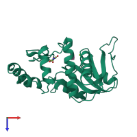 PDB entry 1opr coloured by chain, top view.