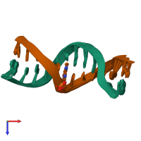PDB entry 1oq2 coloured by chain, ensemble of 17 models, top view.