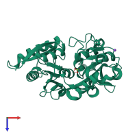 PDB entry 1oqh coloured by chain, top view.