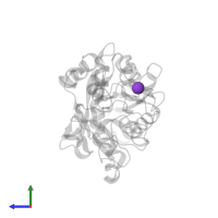 POTASSIUM ION in PDB entry 1oqh, assembly 1, side view.