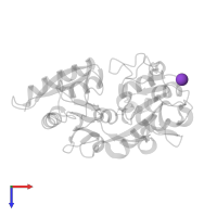 POTASSIUM ION in PDB entry 1oqh, assembly 1, top view.