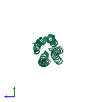 Apolipoprotein E in PDB entry 1or2, assembly 1, side view.