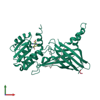 PDB entry 1orh coloured by chain, front view.