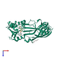 PDB entry 1orh coloured by chain, top view.