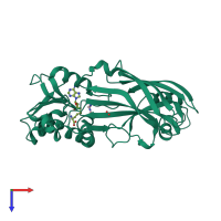 PDB entry 1ori coloured by chain, top view.