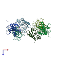 PDB entry 1os2 coloured by chain, top view.