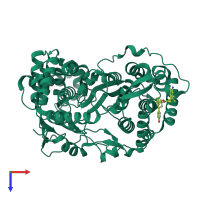 PDB entry 1os5 coloured by chain, top view.