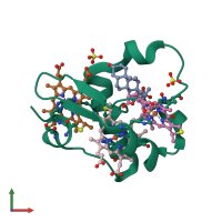 PDB entry 1os6 coloured by chain, front view.