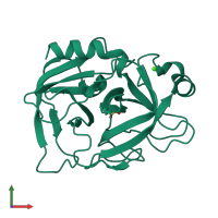 PDB entry 1os8 coloured by chain, front view.