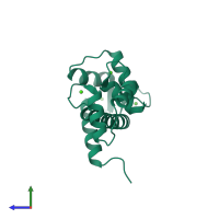 PDB entry 1osa coloured by chain, side view.