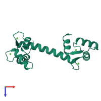 PDB entry 1osa coloured by chain, top view.