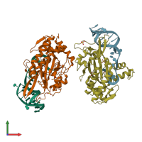 PDB entry 1osb coloured by chain, front view.