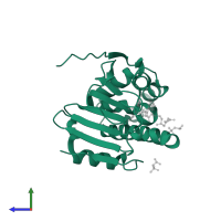 Heat shock protein HSP 90-alpha in PDB entry 1osf, assembly 1, side view.
