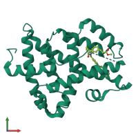 PDB entry 1osh coloured by chain, front view.