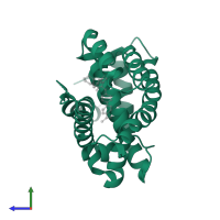 Bile acid receptor in PDB entry 1osh, assembly 1, side view.