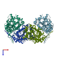PDB entry 1osi coloured by chain, top view.