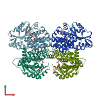 PDB entry 1osn coloured by chain, front view.