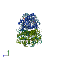 PDB entry 1osn coloured by chain, side view.