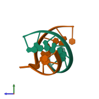 PDB entry 1osr coloured by chain, ensemble of 2 models, side view.