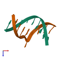 PDB entry 1osr coloured by chain, ensemble of 2 models, top view.